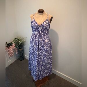 Blue and White Maxi Sundress